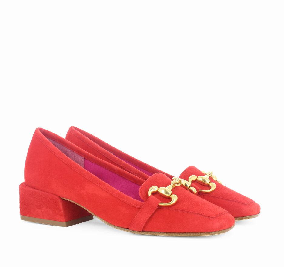 Le Babe MOCASSINI IN VELOUR ROSSO Negozio