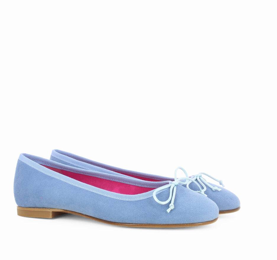 Le Babe BALLERINE IN VELOUR CIELO Italia