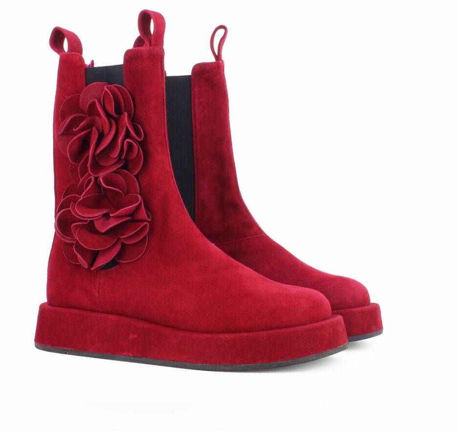 Le Babe BOOTS IN VELOUR CHERRY Vendita Calda