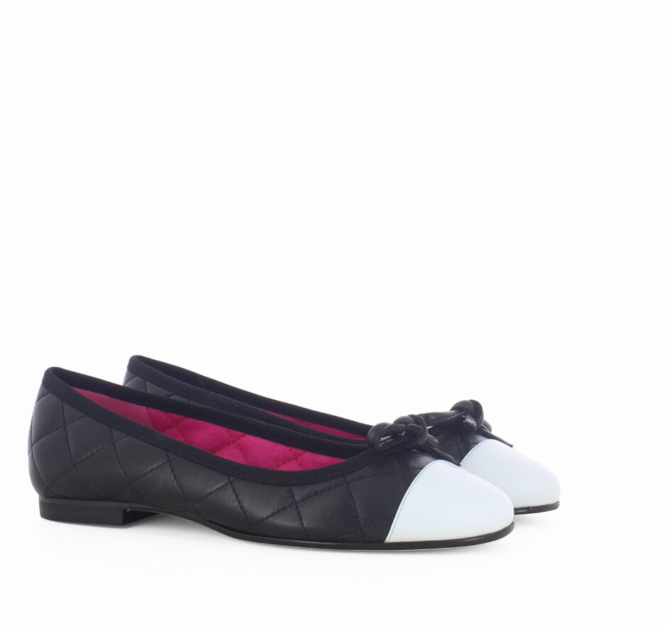 Le Babe BALLERINE IN NAPPA NERA In Saldo