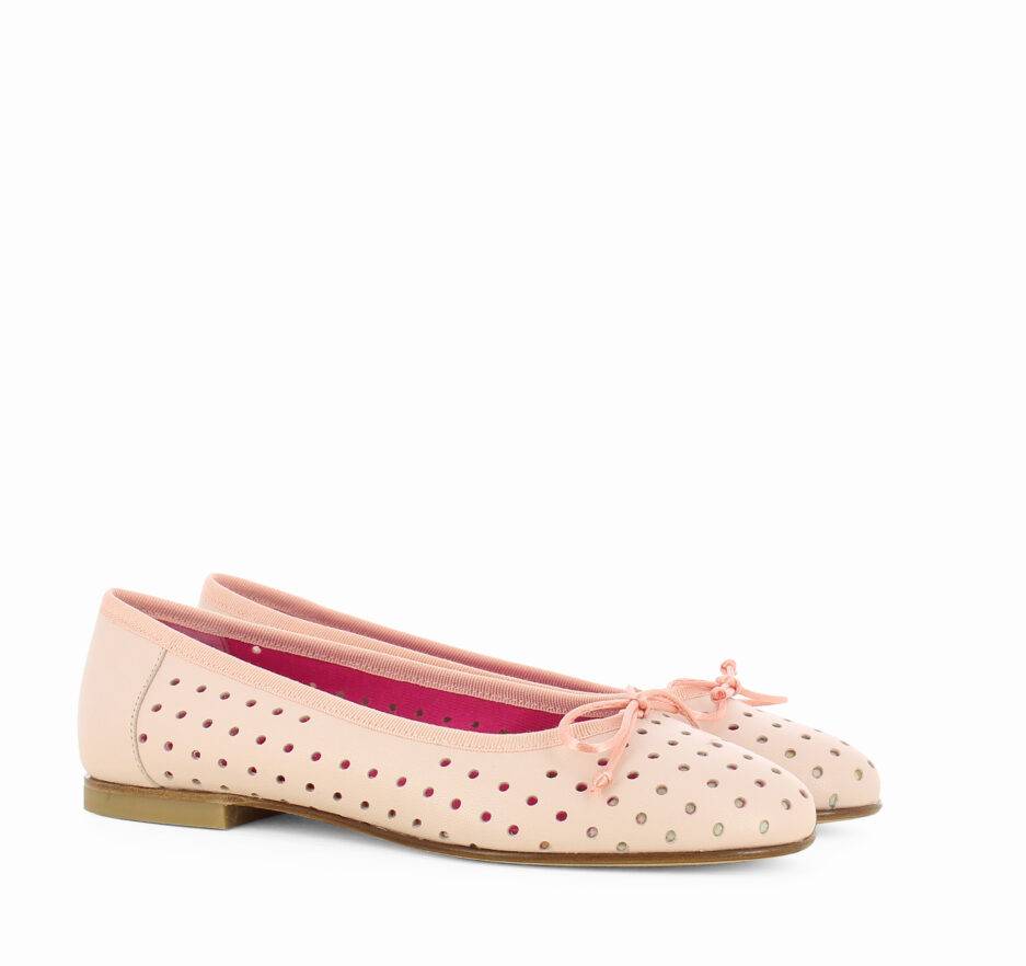 Le Babe BALLERINE IN NAPPA ROSA Nuova