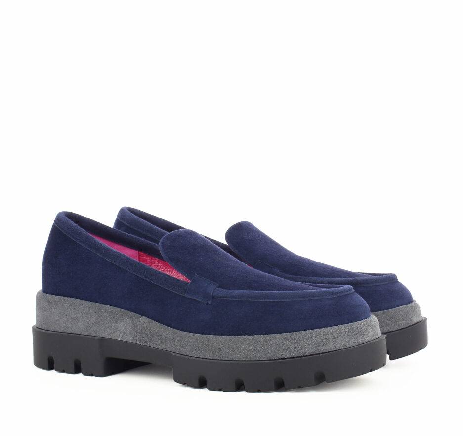 Le Babe MOCASSINI IN VELOUR BLU Vendita Calda