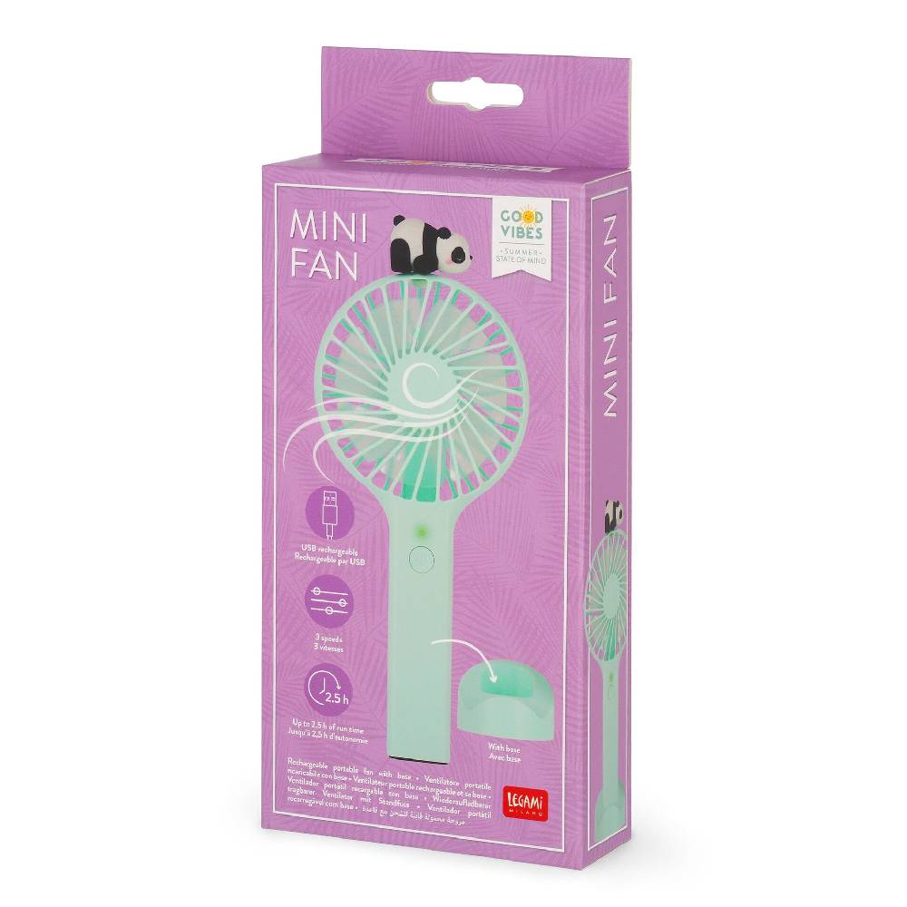 Legami Ventilatore Portatile Ricaricabile con Base - Mini Fan Saldi Di Fabbrica