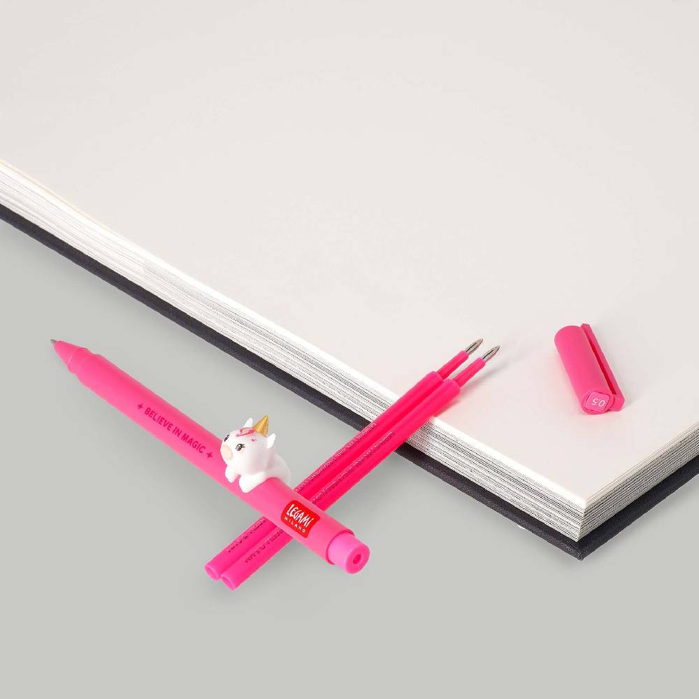 Legami Set Penna Lovely Unicorn con Refill Rosa Neon Nuovo