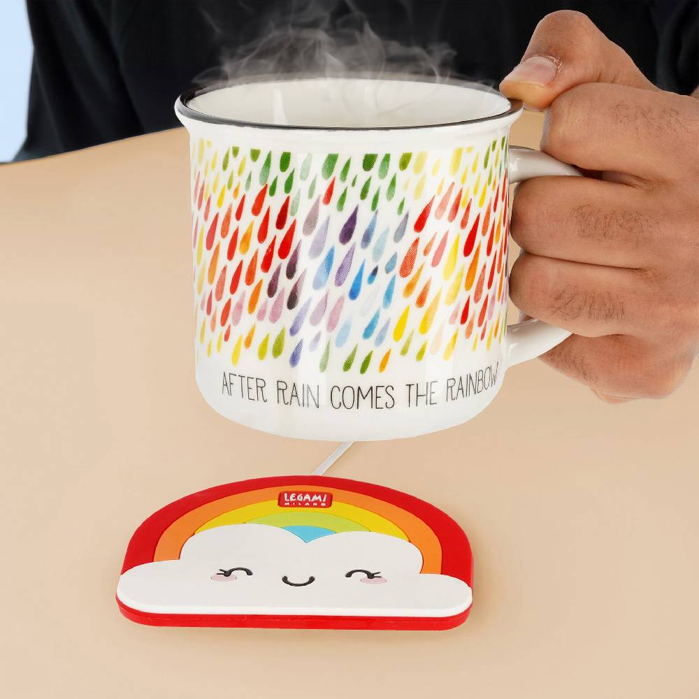 Legami Set Scalda tazza Rainbow e Tazza Rainbow Qualità Garantita