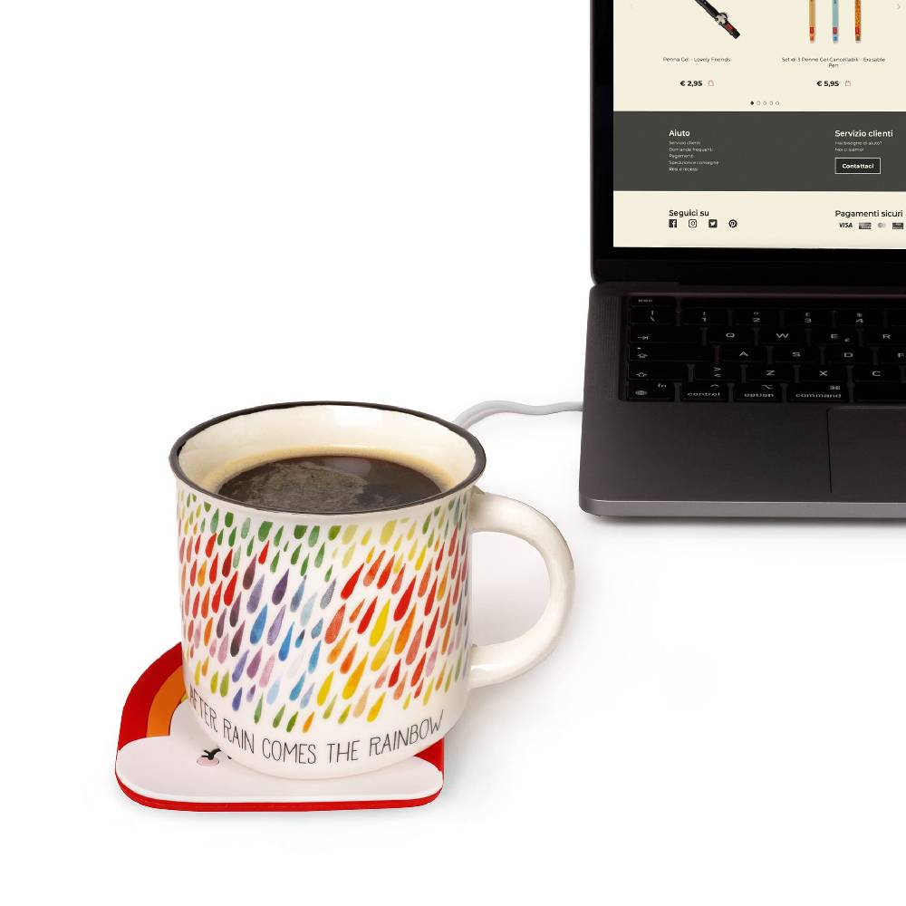 Legami Set Scalda tazza Rainbow e Tazza Rainbow Qualità Garantita