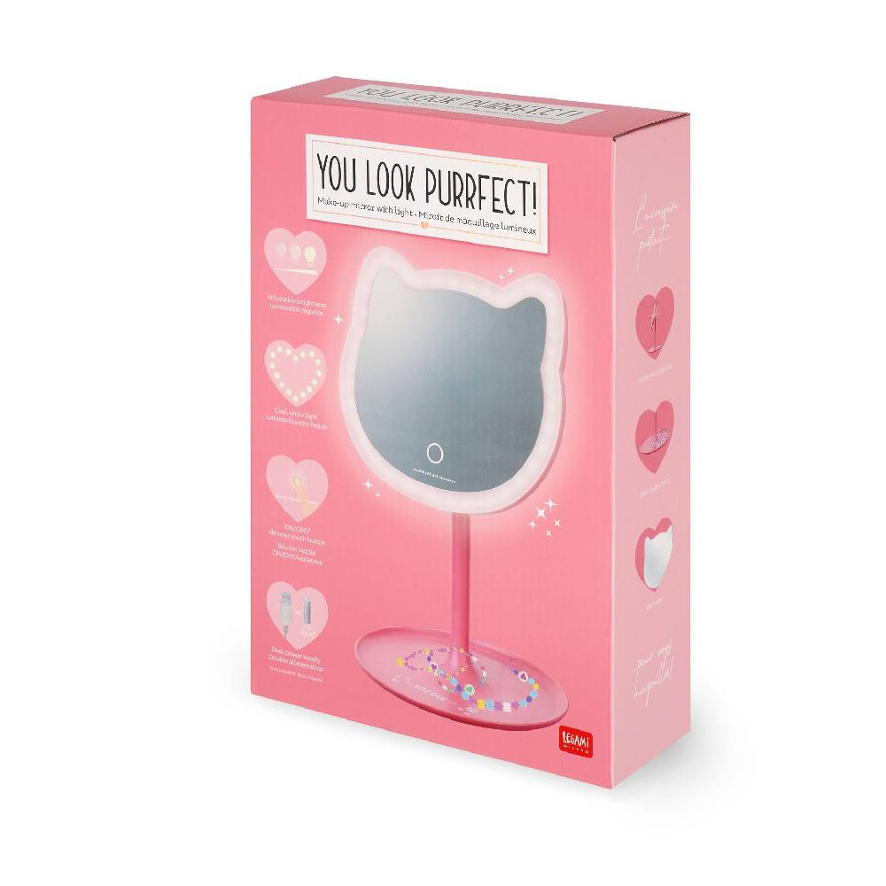 Legami Specchio da Trucco con Luce - You Look Purrfect! Grande vendita