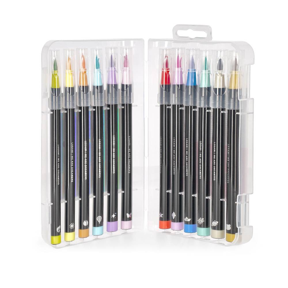 Legami Set di 12 Pennarelli con Punta Pennello - Brush Markers Vendita Calda