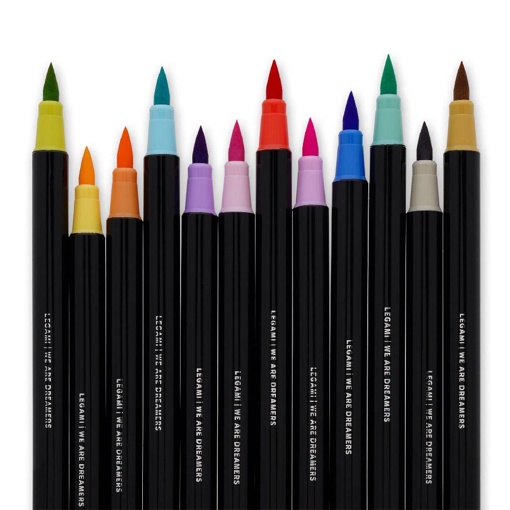 Legami Set di 12 Pennarelli con Punta Pennello - Brush Markers Vendita Calda