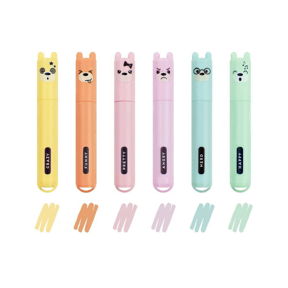 Legami Set di 6 Mini Evidenziatori Pastello - Teddy's Style Saldi Di Fabbrica