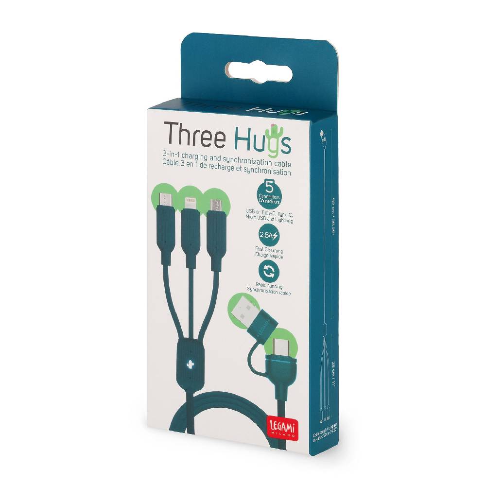 Legami Cavo 3 in 1 di Ricarica e Sincronizzazione - Three Hugs Soddisfazione Garantita
