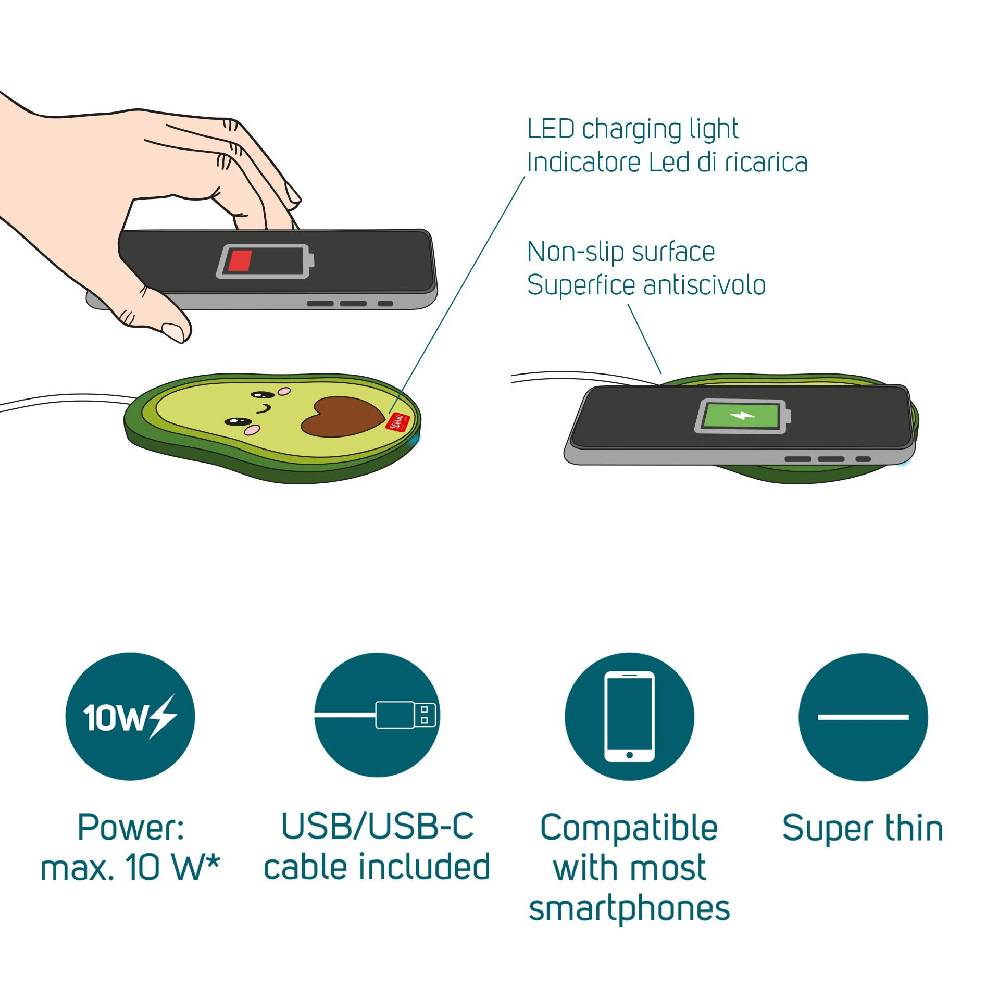 Legami Caricabatterie Wireless per Smartphone - Super Fast Moda