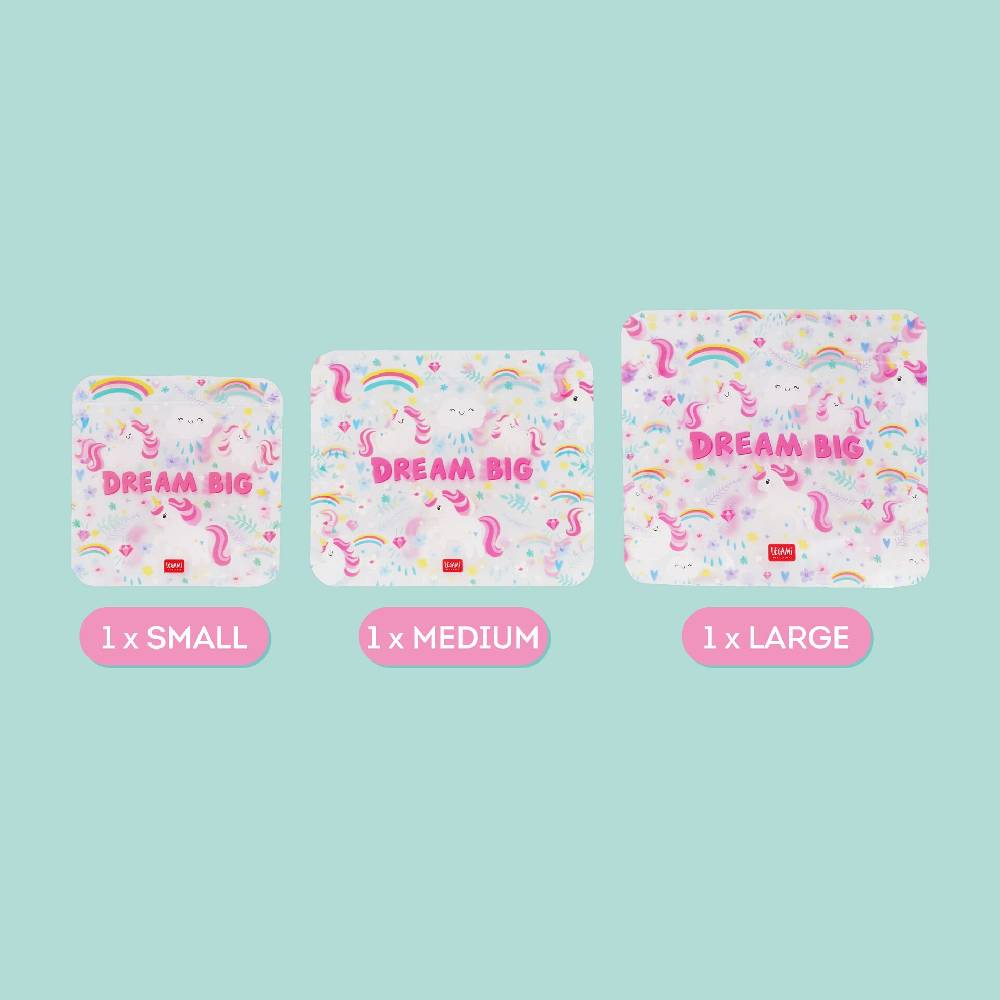 Legami Set di 3 Buste per Alimenti - Snack Bags Qualità