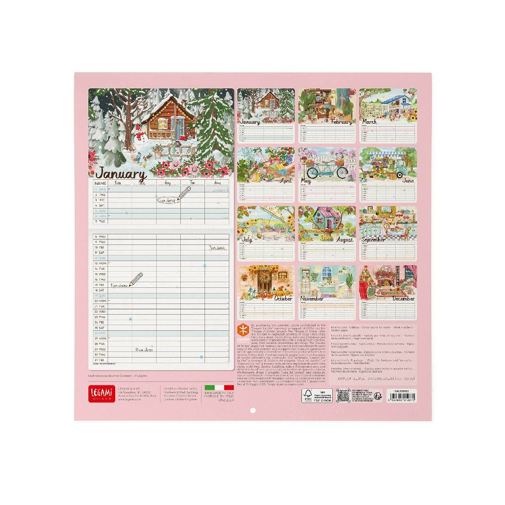 Legami Calendario da Parete 2025 - 30 x 29 cm In Linea