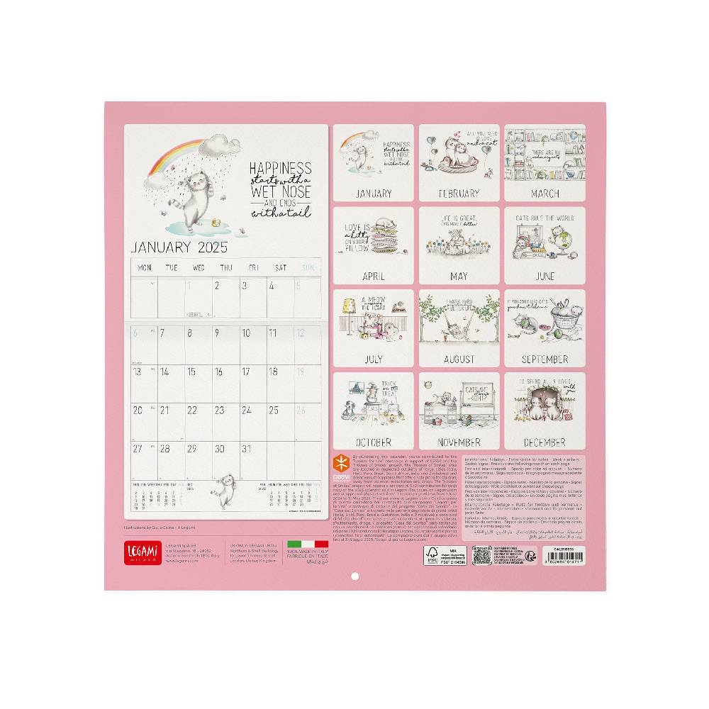 Legami Calendario da Parete 2025 - 30 x 29 cm Qualità Garantita