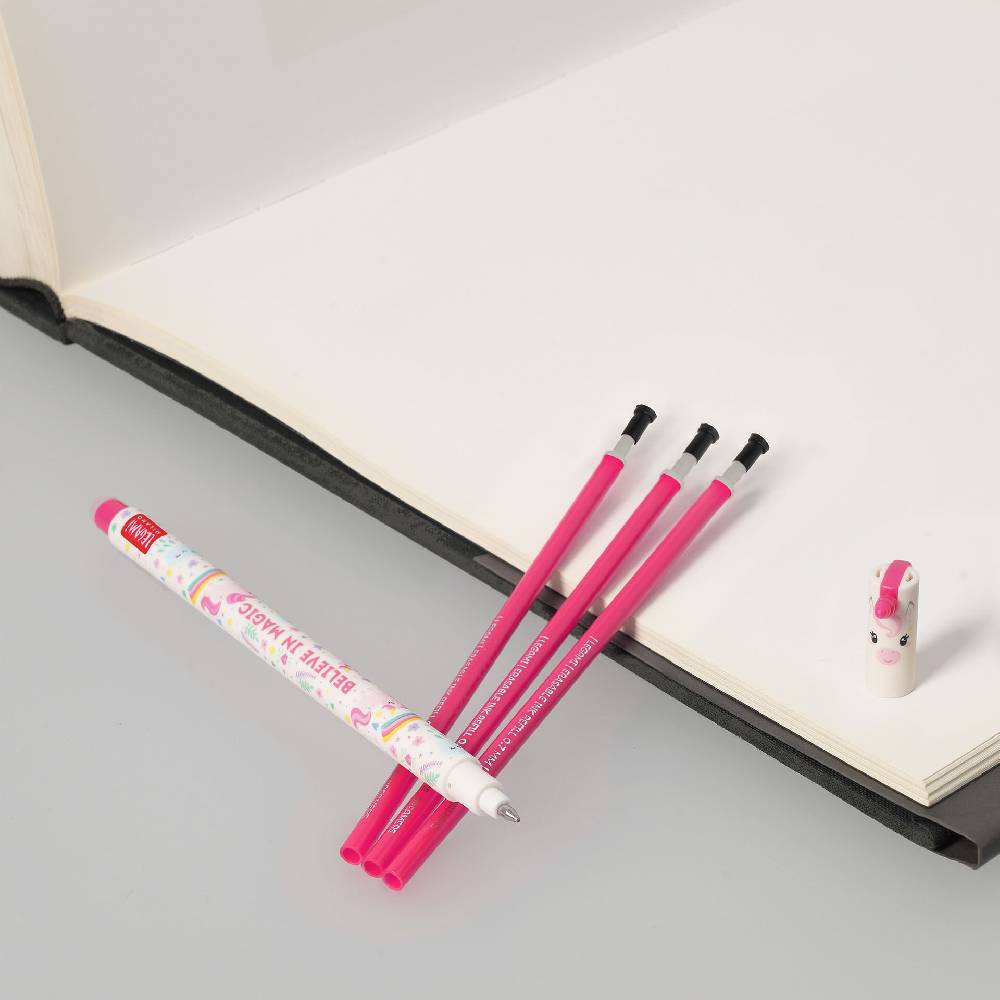 Legami Set Penna Cancellabile Unicorn con Refill Rosa Italy