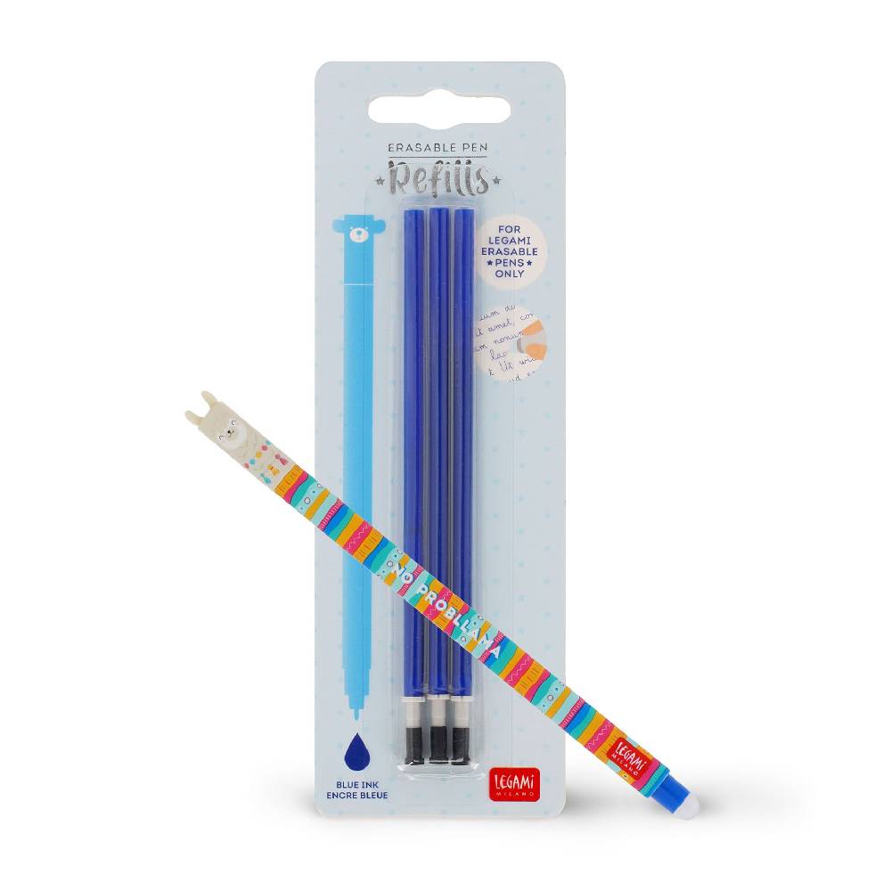 Legami Set Penna Cancellabile Llama con Refill Blu Italia