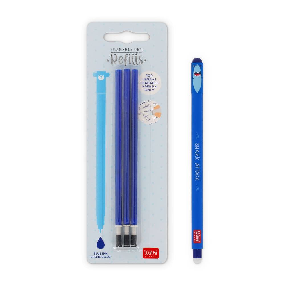 Legami Set Penna Cancellabile Shark con Refill Blu In Linea