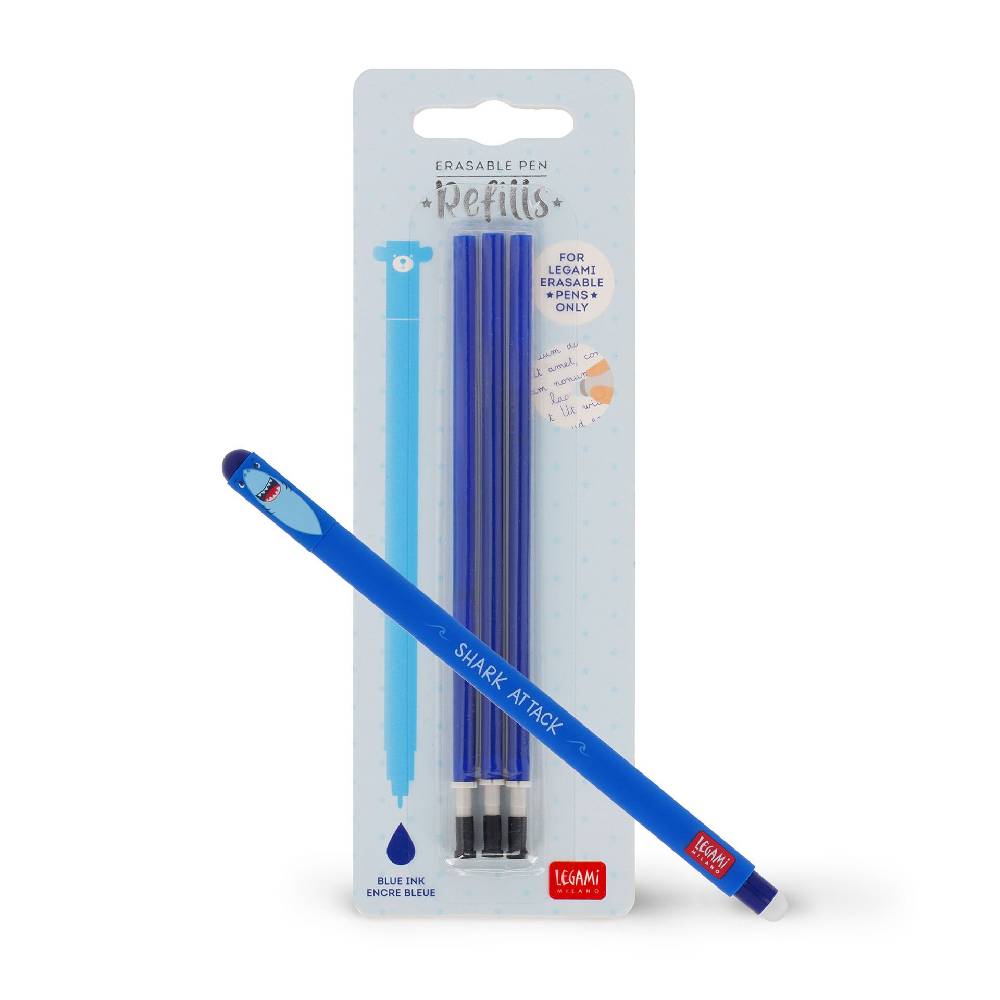 Legami Set Penna Cancellabile Shark con Refill Blu In Linea