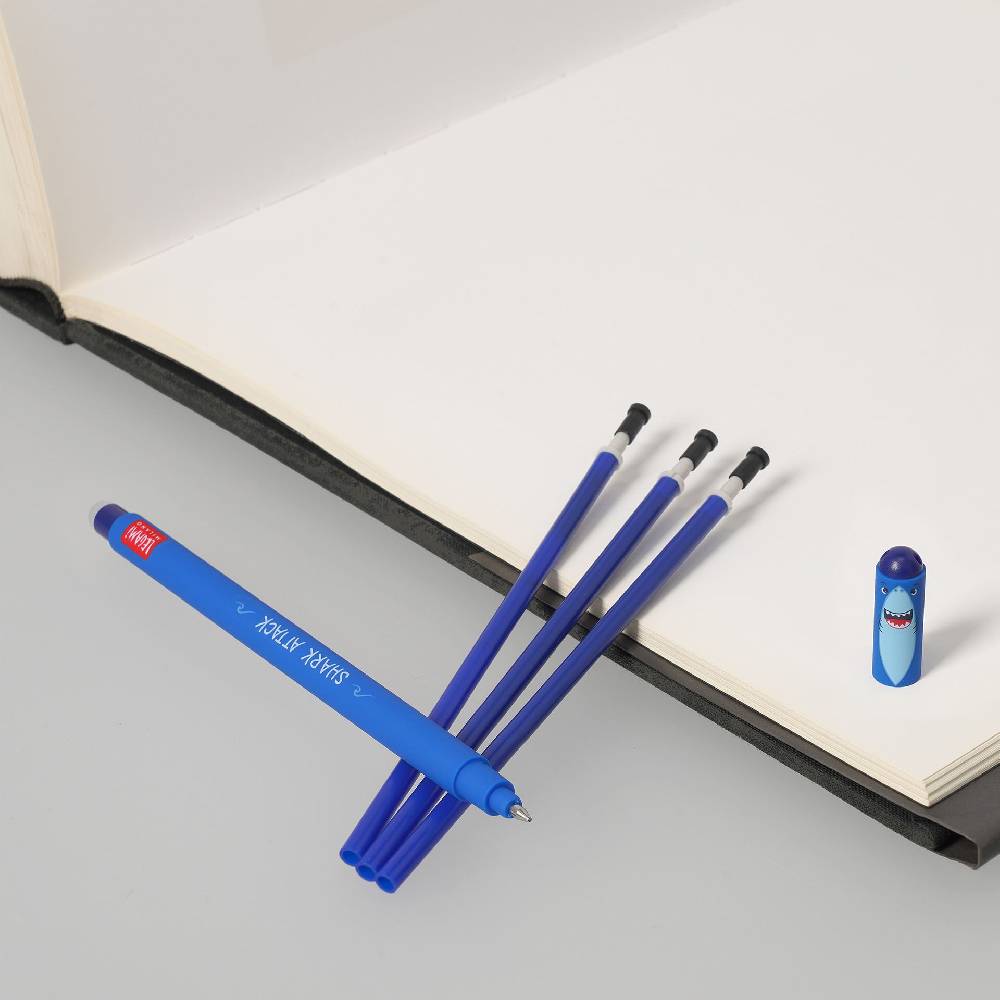 Legami Set Penna Cancellabile Shark con Refill Blu In Linea