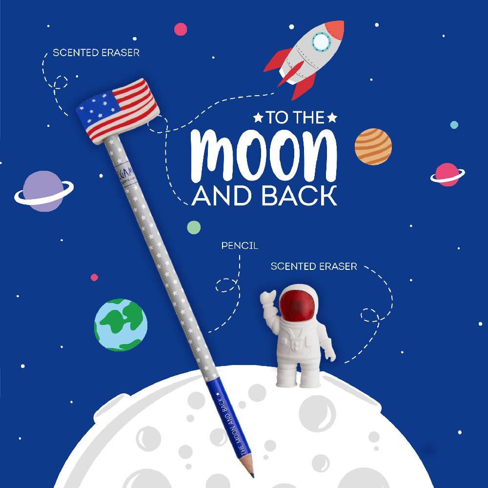 Legami Set di 2 Gomme e 1 Matita - To The Moon And Back Prezzo Ridotto