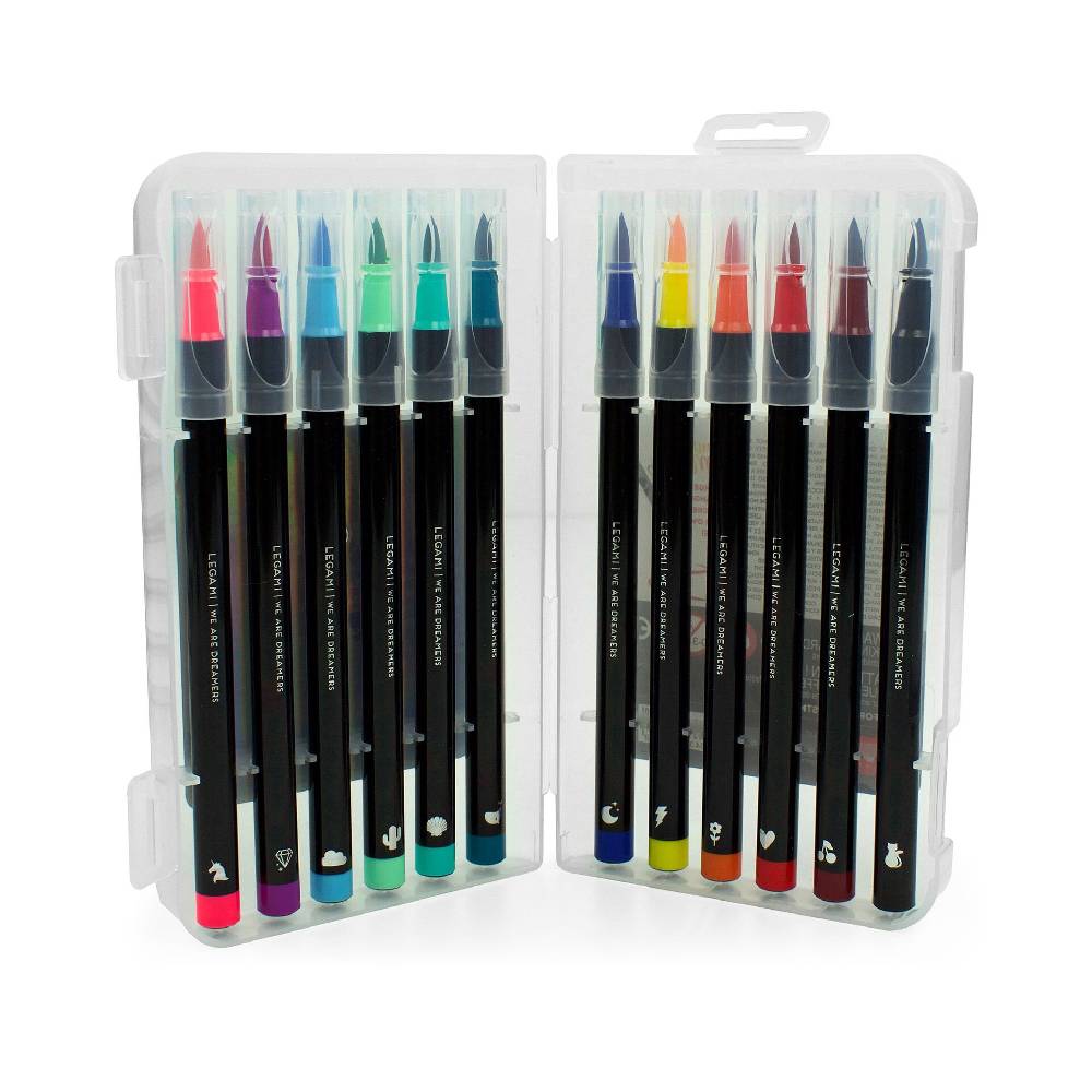 Legami Set di 12 Pennarelli con Punta Pennello - Brush Markers Negozio