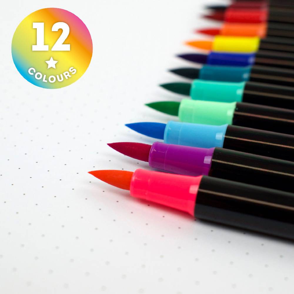 Legami Set di 12 Pennarelli con Punta Pennello - Brush Markers Negozio