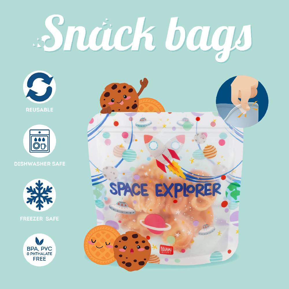 Legami Set di 3 Buste per Alimenti - Snack Bags Qualità