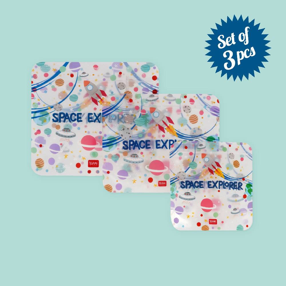 Legami Set di 3 Buste per Alimenti - Snack Bags Qualità