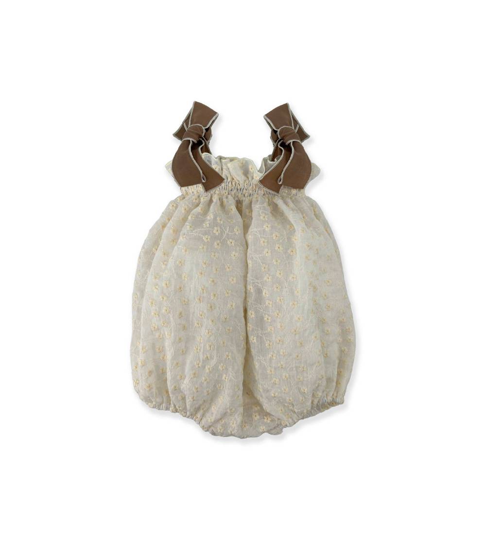 La Stupenderia CREAM ROMPER WITH BOWS Pezzi Unici