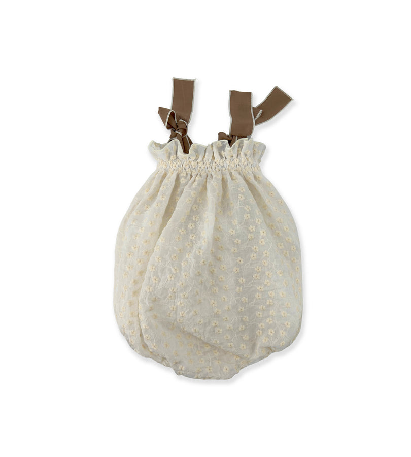 La Stupenderia CREAM ROMPER WITH BOWS Pezzi Unici