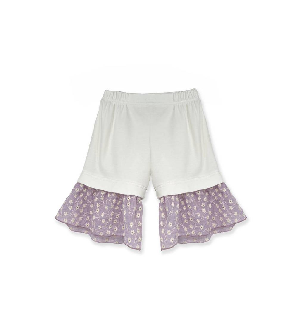 La Stupenderia PANTALONE BIANCO E LILLA Sottocosto