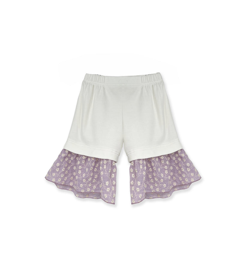 La Stupenderia PANTALONE BIANCO E LILLA Sottocosto