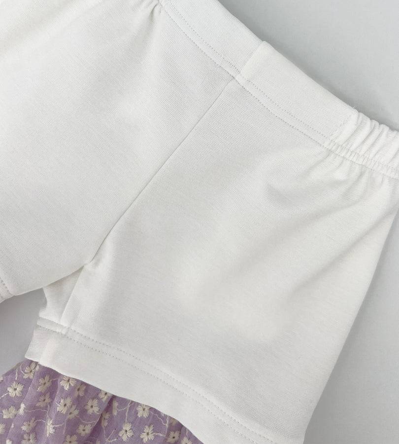 La Stupenderia PANTALONE BIANCO E LILLA Sottocosto