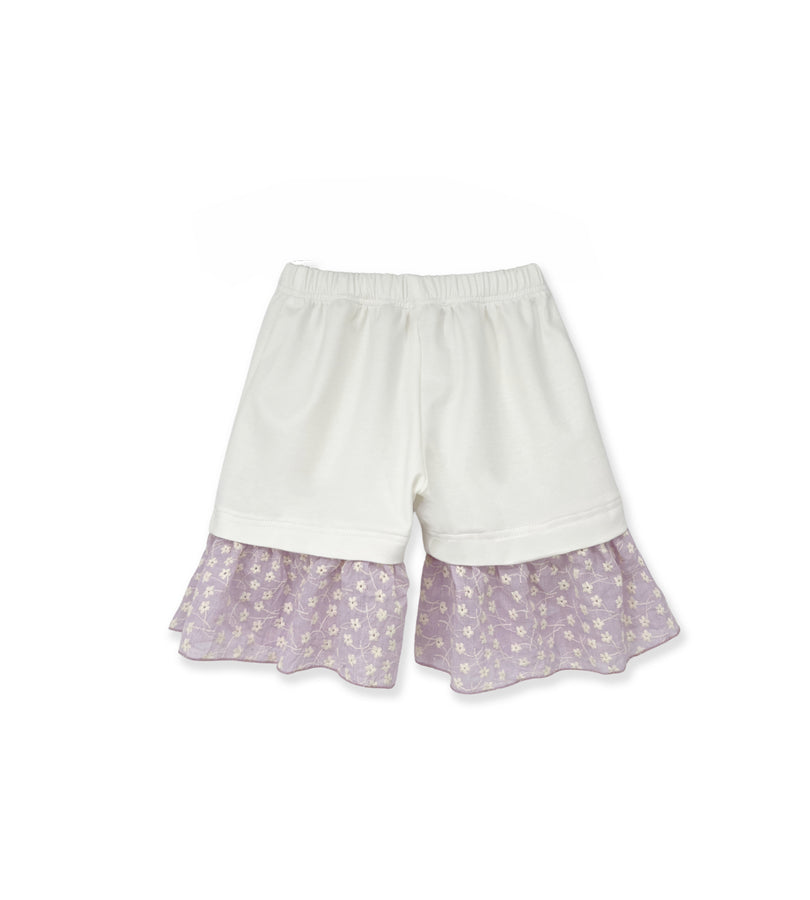 La Stupenderia PANTALONE BIANCO E LILLA Sottocosto