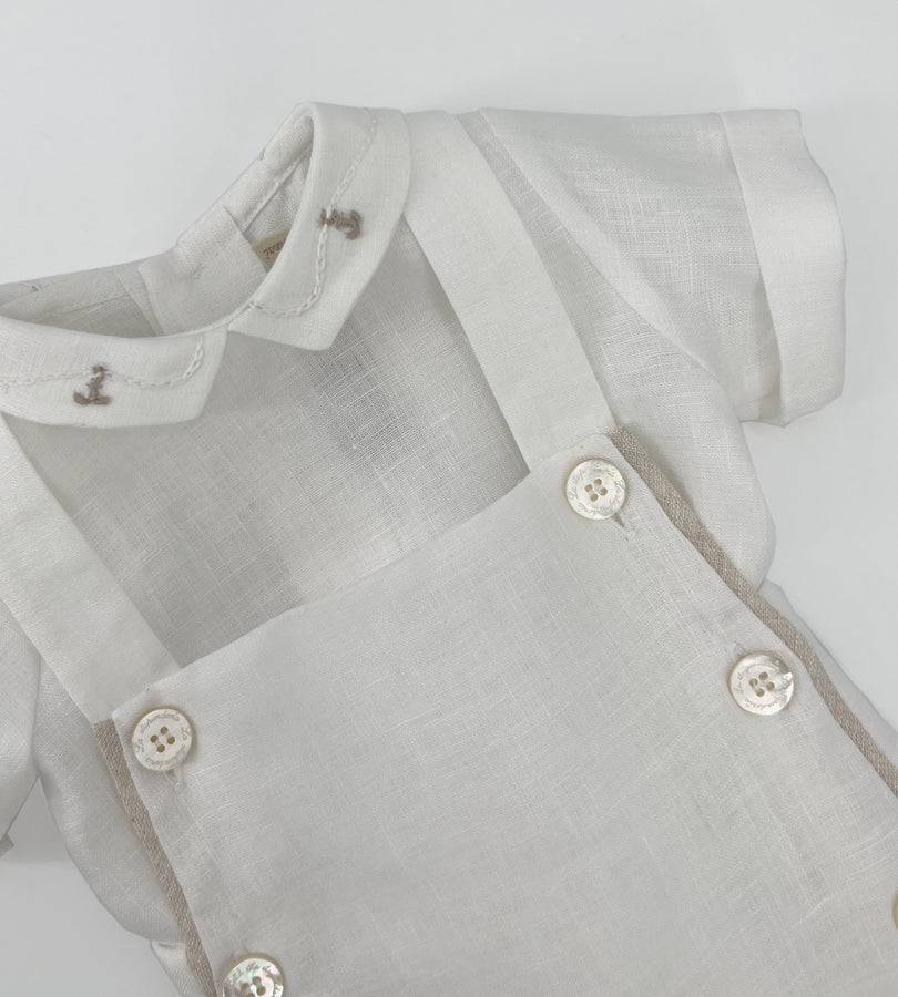 La Stupenderia COMPLETINO IN LINO BIANCO Saldi Di Fabbrica