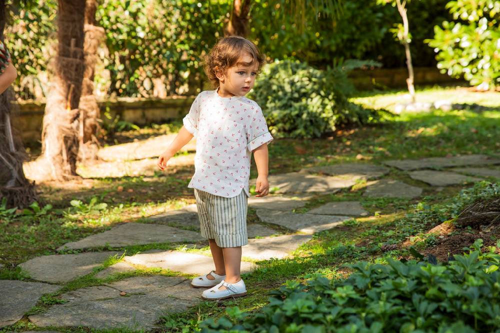 La Stupenderia CAMICIA LINO CON ANCORE ROSSE Italia