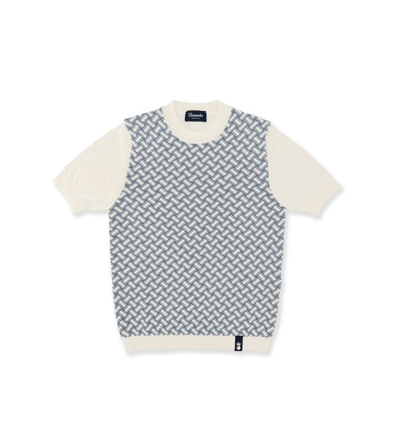 La Stupenderia WHITE AND BLUE KNIT SWEATER Pezzi Unici