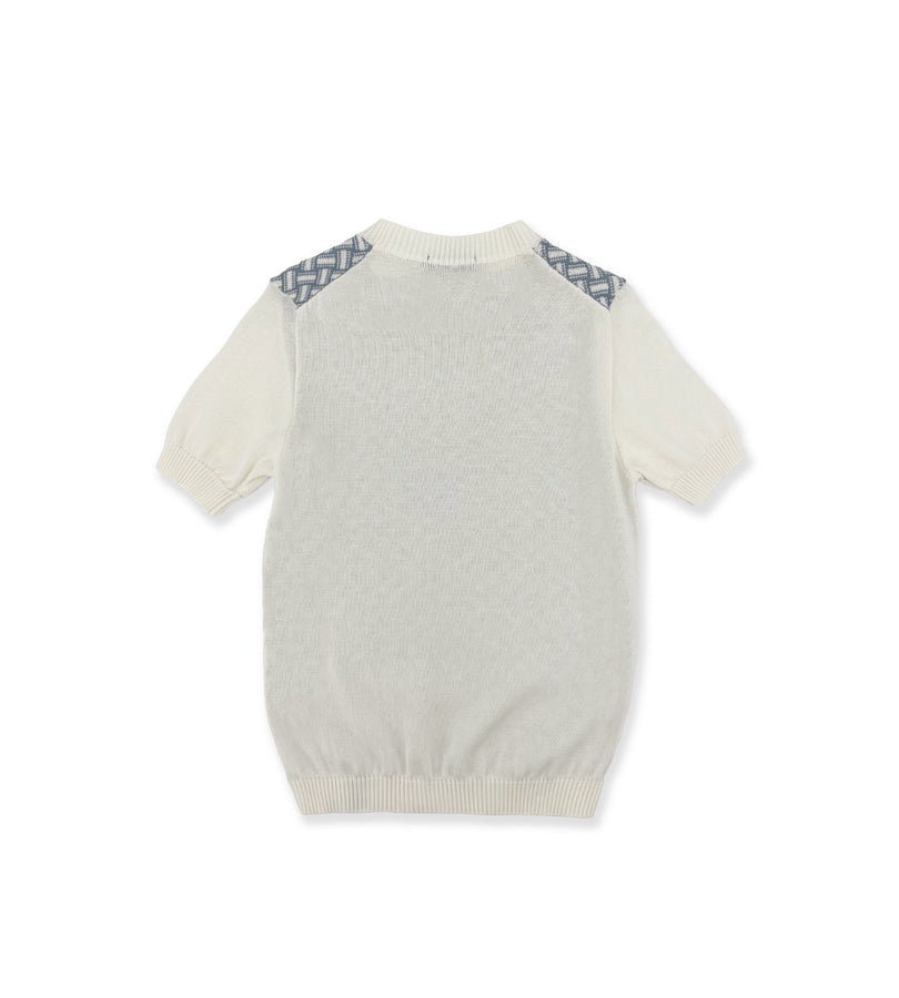 La Stupenderia WHITE AND BLUE KNIT SWEATER Pezzi Unici