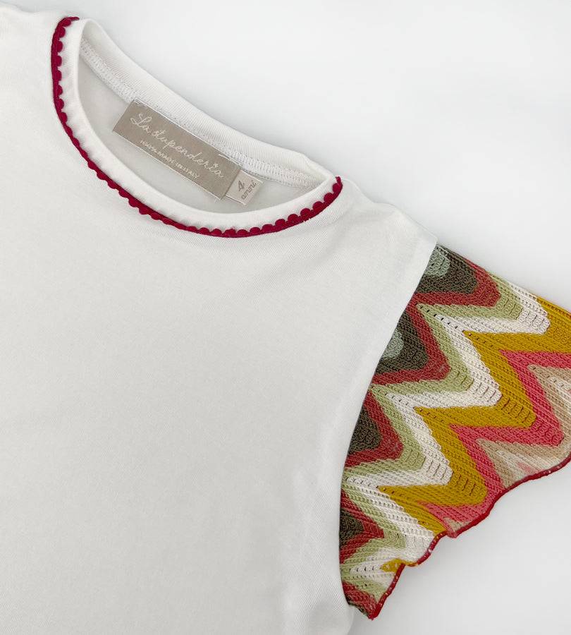 La Stupenderia T-SHIRT BIANCA E MULTICOLOR Promozione Limitata