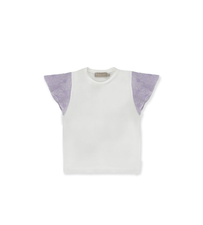 La Stupenderia WHITE AND LILAC T-SHIRT Shopping Online