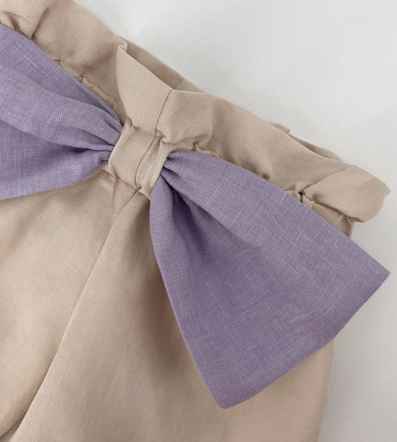 La Stupenderia LILLA AND BEIGE SHORTS Sottocosto