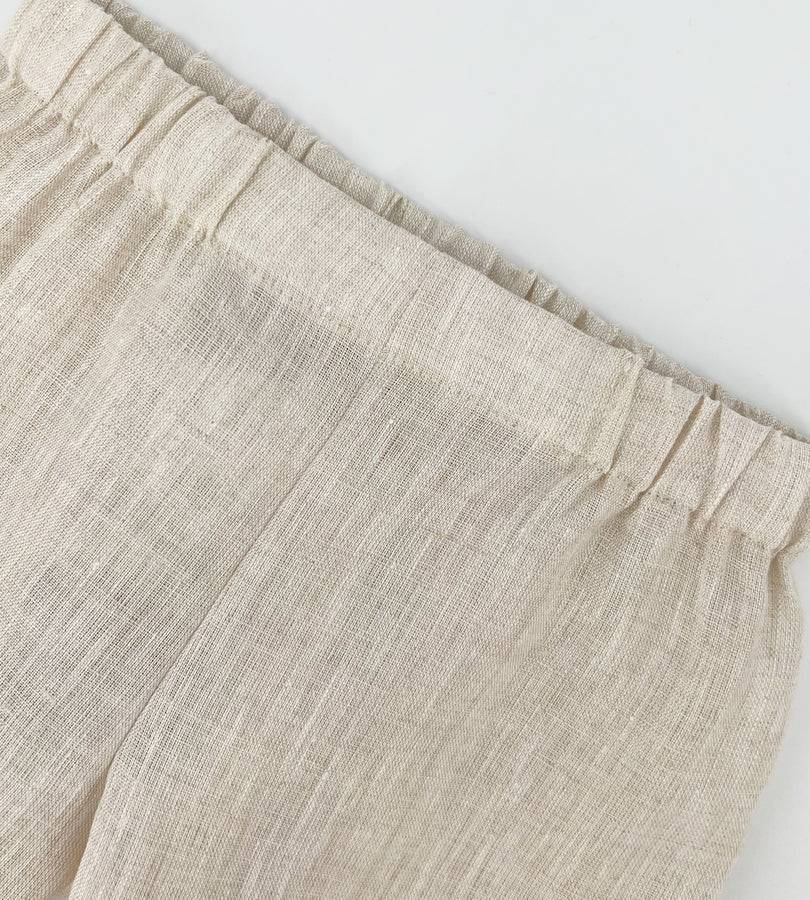 La Stupenderia BEIGE LINEN CAPRI PANTS Presa