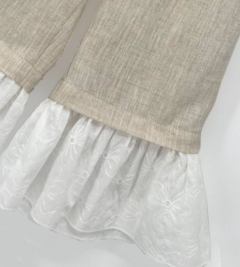 La Stupenderia BEIGE LINEN CAPRI PANTS Presa