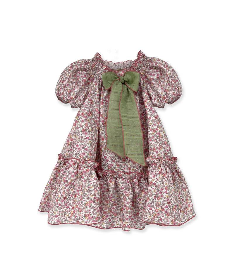 La Stupenderia FLORAL DRESS WITH GREEN BOW Sconto