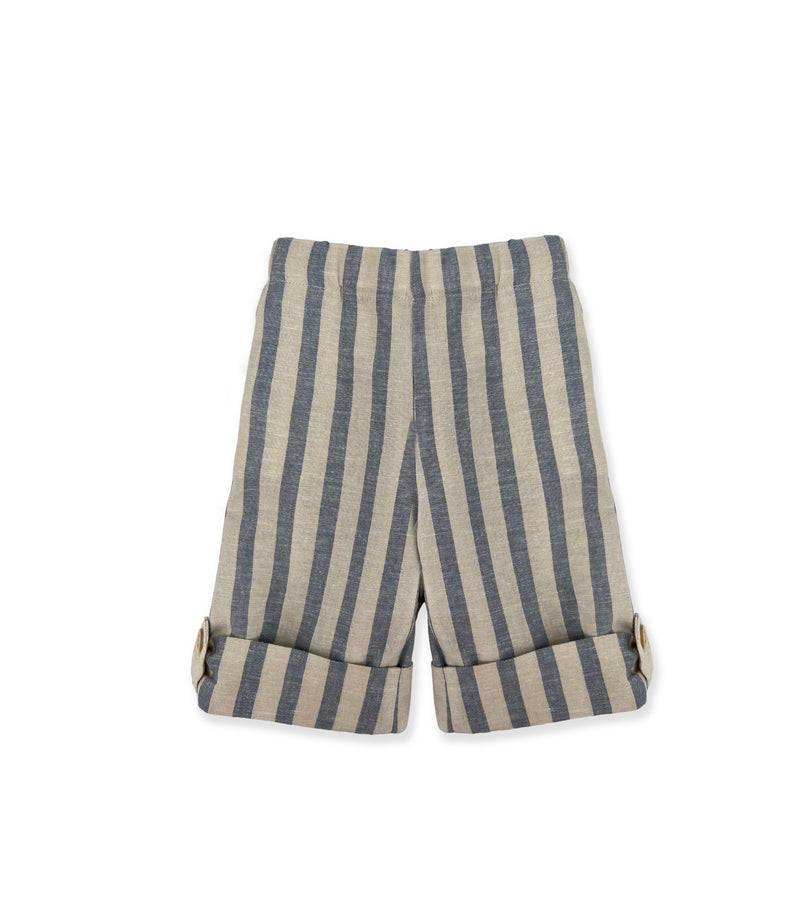 La Stupenderia BERMUDA LINO BEIGE E AVIO Nuova