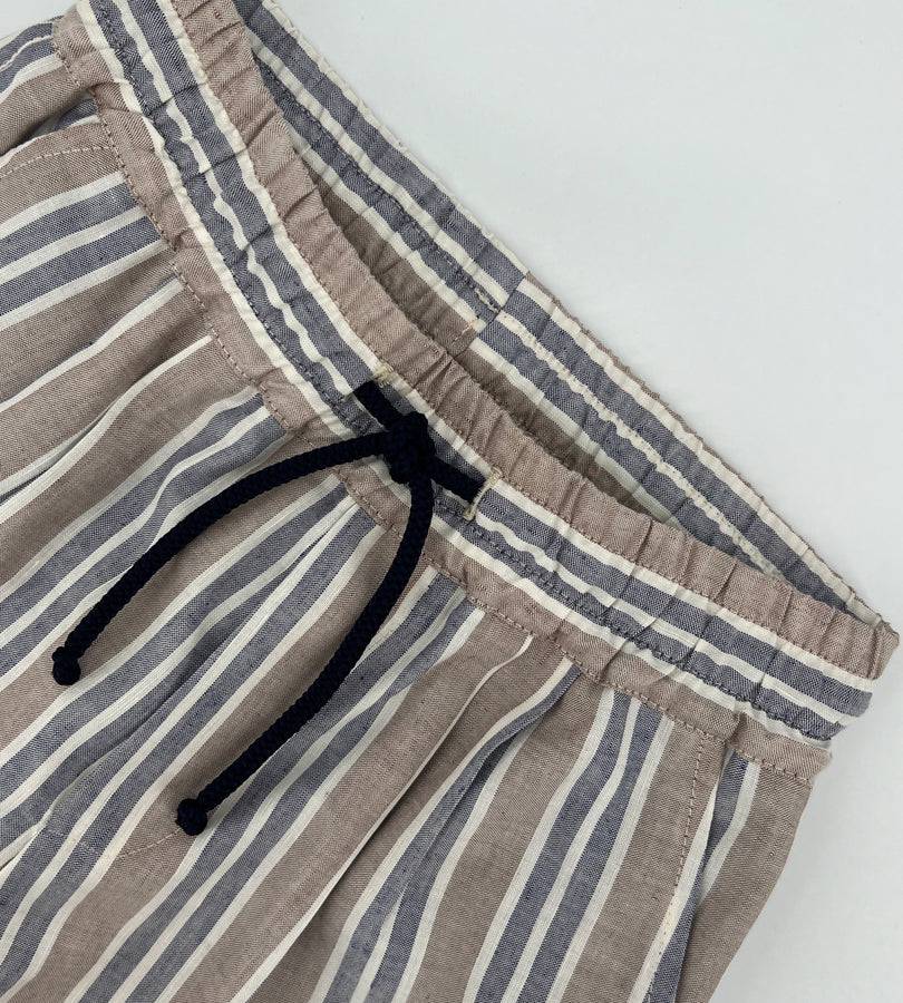 La Stupenderia BEIGE-BLUE STRIPED SHORTS In Linea