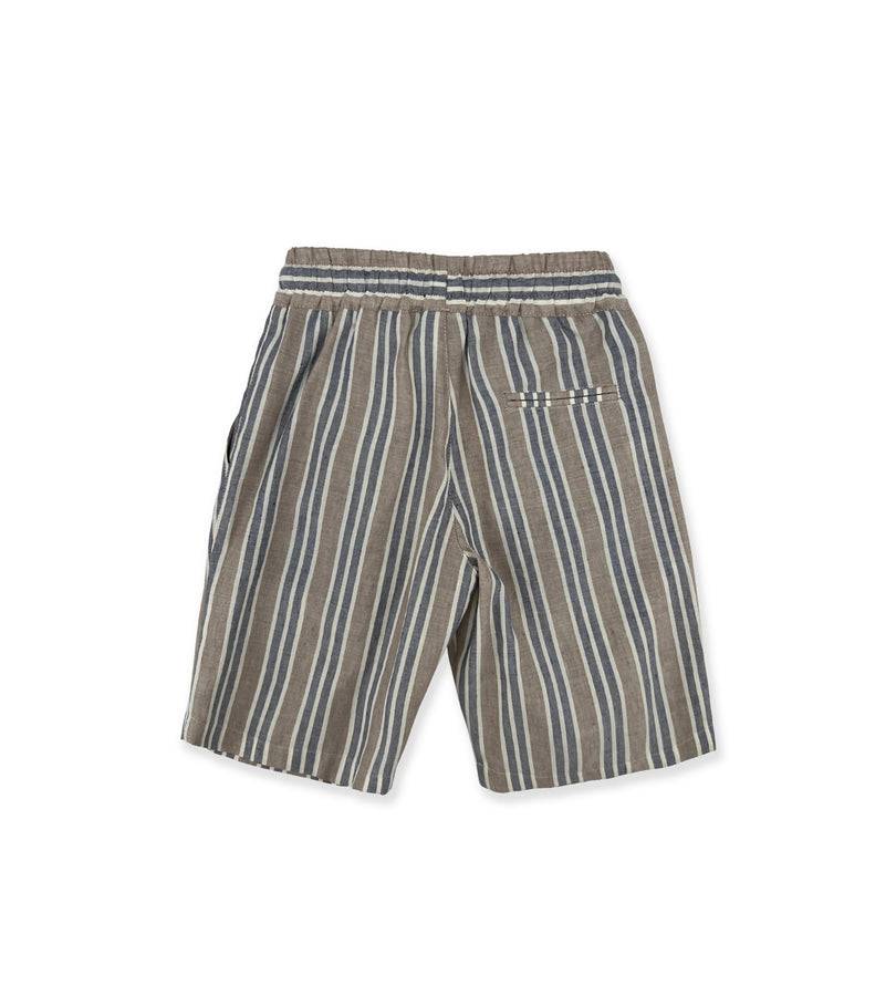 La Stupenderia BEIGE-BLUE STRIPED SHORTS In Linea