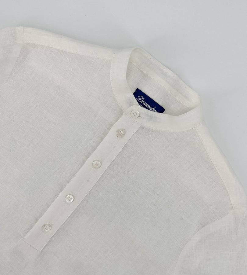 La Stupenderia WHITE LINEN POLO SHIRT Qualità
