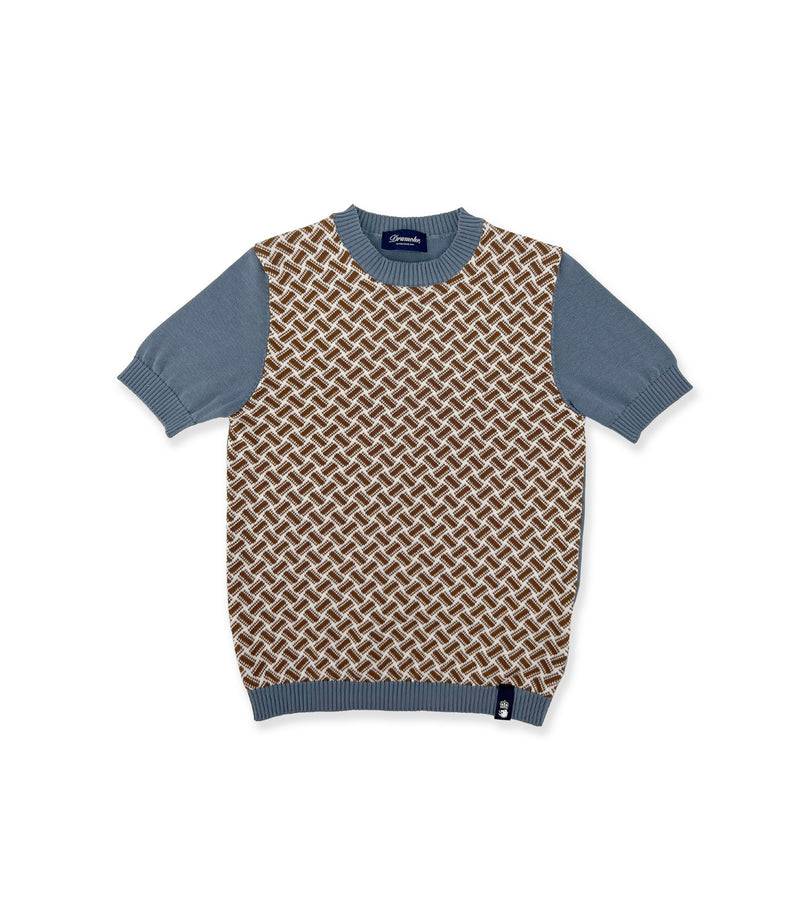 La Stupenderia BLUE AND COCOA KNIT SWEATER Qualità Garantita